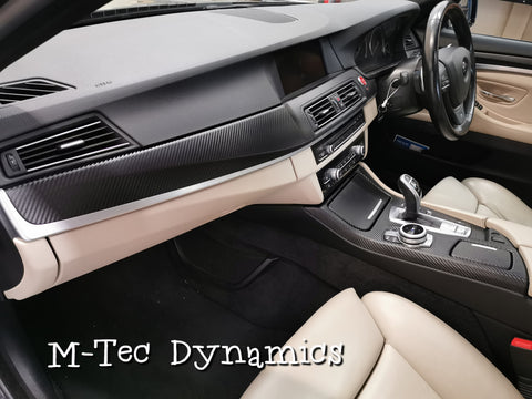 BMW F10 F11 CUSTOM BLACK CARBON FABRIC INTERIOR TRIM SET - WRAPPING SERVICE
