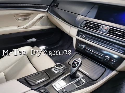 BMW F10 F11 CUSTOM BLACK CARBON FABRIC INTERIOR TRIM SET - WRAPPING SERVICE