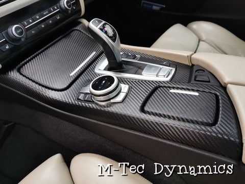 BMW F10 F11 CUSTOM BLACK CARBON FABRIC INTERIOR TRIM SET - WRAPPING SERVICE