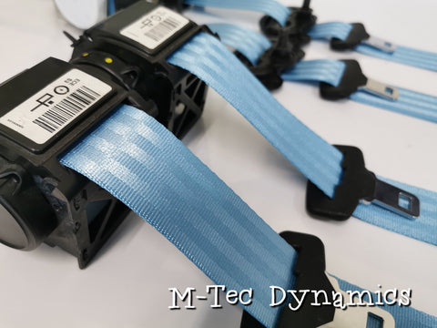 BMW 2-SERIES F22 COUPE LIGHT BLUE FRONT SEAT BELT SET