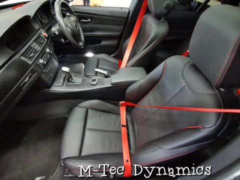 BMW 3-SERIES E92 COUPE (M3) RED FRONT & REAR SEAT BELT SET