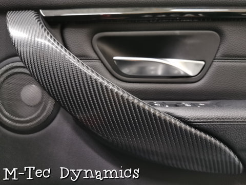 BMW F30 F31 F36 F80 M3 CUSTOM INTERIOR TRIM SET - 4D CARBON / ALCANTARA STYLE  / BLACK ACCENT