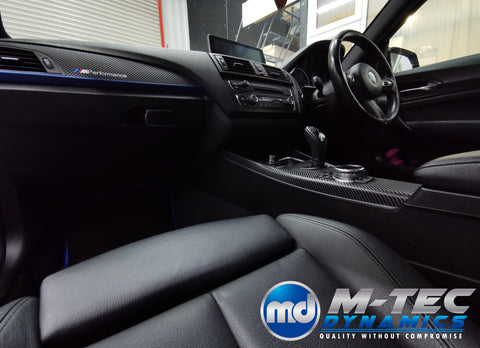 BMW F20 INTERIOR TRIM SET - 4D CARBON / BLUE ACCENT