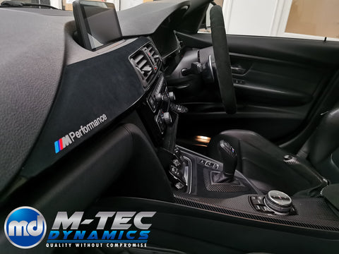 WRAPPING SERVICE - BMW F3X F8X CUSTOM INTERIOR TRIM SET - ALCANTARA / GLOSS BLACK / 4D CARBON