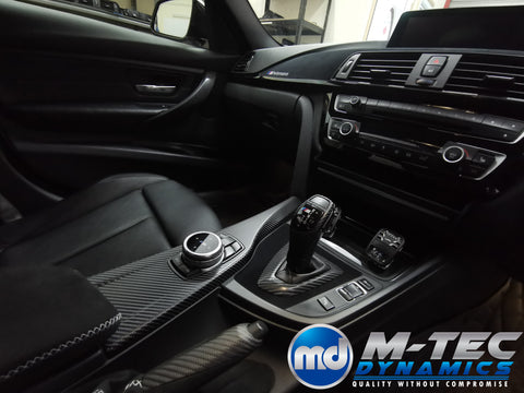 WRAPPING SERVICE - BMW F3X F8X CUSTOM INTERIOR TRIM SET - ALCANTARA / GLOSS BLACK / 4D CARBON