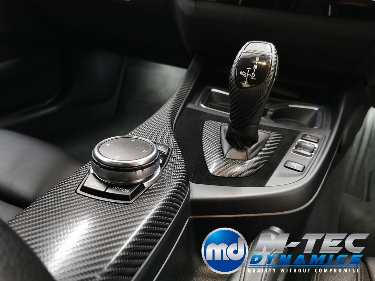 WRAPPING SERVICE - BMW F20 F21 F22 F23 CUSTOM INTERIOR TRIM SET - 4D CARBON / ALCANTARA / BLUE ACCENT