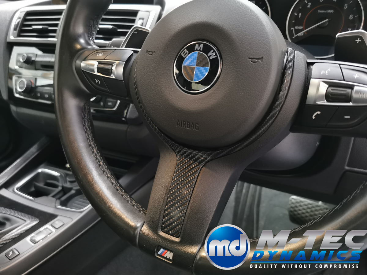 WRAPPING SERVICE - BMW F20 F21 F22 F23 CUSTOM INTERIOR TRIM SET - 4D CARBON / ALCANTARA / BLUE ACCENT