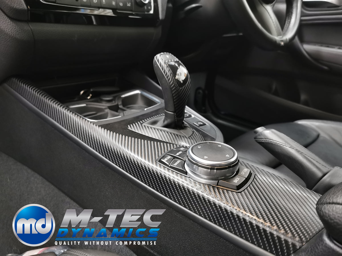 WRAPPING SERVICE - BMW F20 F21 F22 F23 CUSTOM INTERIOR TRIM SET - 4D CARBON / ALCANTARA / BLUE ACCENT