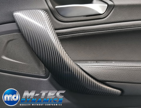 BMW F20 F21 F22 F23 CUSTOM INTERIOR TRIM SET - WRAPPING SERVICE - 4D CARBON / ALCANTARA / BLUE ACCENT