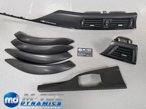 BMW F30 F31 F36 F80 M3 INTERIOR TRIM SET - 4D CARBON / BLACK ACCENT