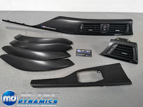 BMW F30 F31 F36 F80 M3 INTERIOR TRIM SET - 4D CARBON / BLACK ACCENT