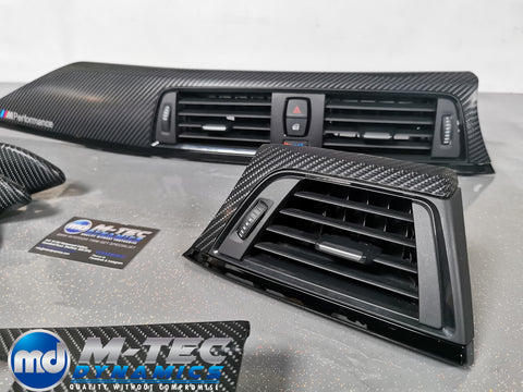 BMW F30 F31 F36 F80 M3 INTERIOR TRIM SET - 4D CARBON / BLACK ACCENT