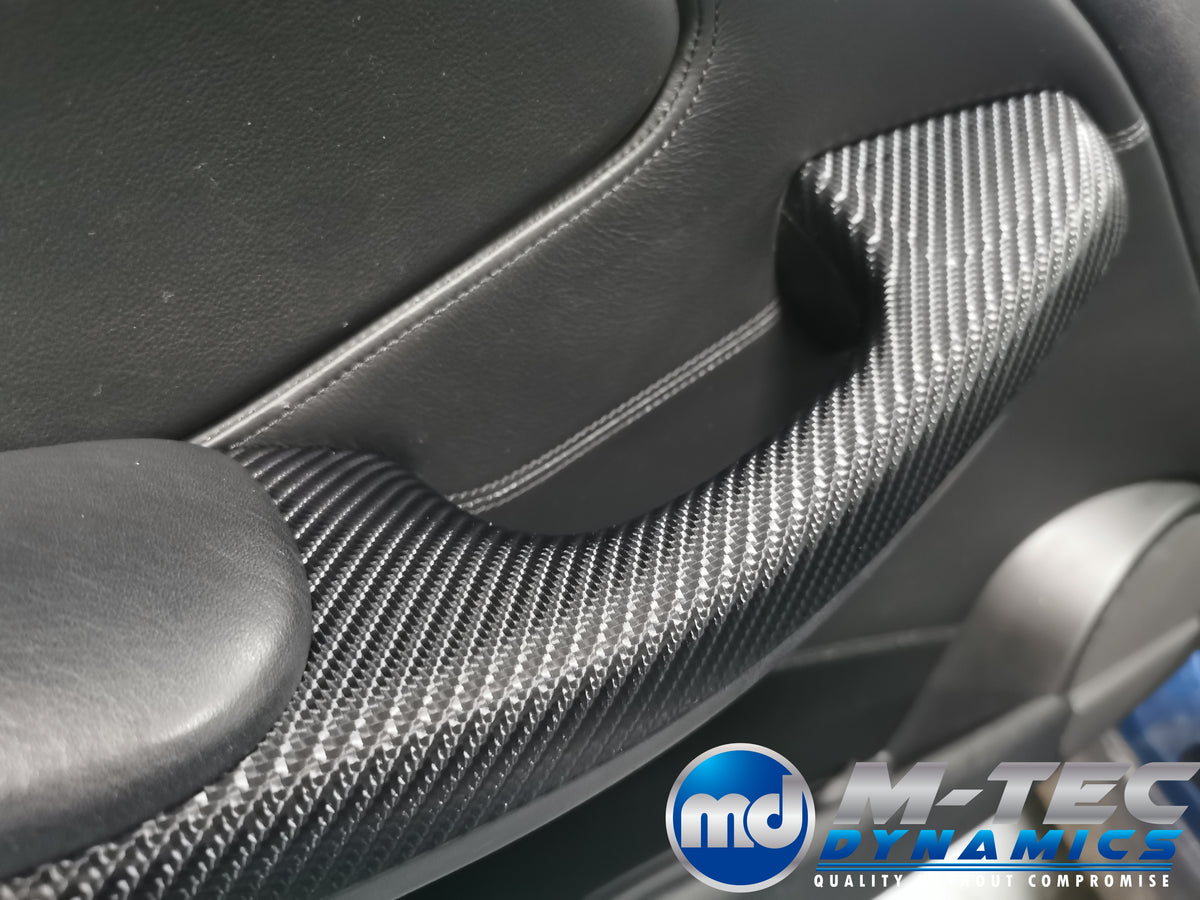 REMOVAL, WRAP & REFIT SERVICE - BMW E46 COUPE / CONVERTIBLE INTERIOR TRIM SET - BLACK 4D GLOSSY CARBON