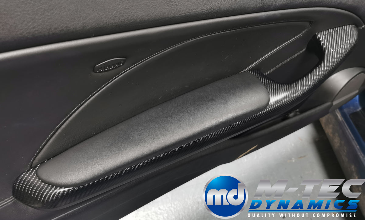 REMOVAL, WRAP & REFIT SERVICE - BMW E46 COUPE / CONVERTIBLE INTERIOR TRIM SET - BLACK 4D GLOSSY CARBON