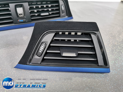 BMW F32 F82 M4 CUSTOM INTERIOR TRIM SET - 4D CARBON / ALCANTARA STYLE  / BLUE ACCENT