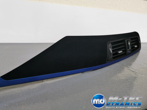 BMW F32 F82 M4 CUSTOM INTERIOR TRIM SET - 4D CARBON / ALCANTARA STYLE  / BLUE ACCENT