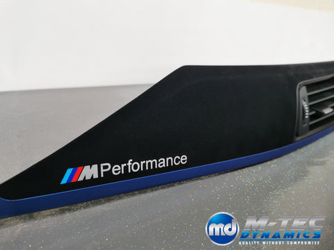 BMW F32 F82 M4 CUSTOM INTERIOR TRIM SET - 4D CARBON / ALCANTARA STYLE  / BLUE ACCENT