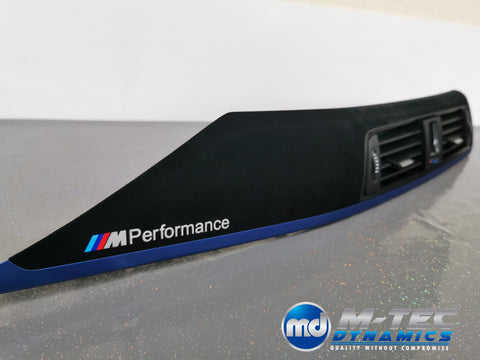 BMW F32 F82 M4 CUSTOM INTERIOR TRIM SET - 4D CARBON / ALCANTARA STYLE  / BLUE ACCENT