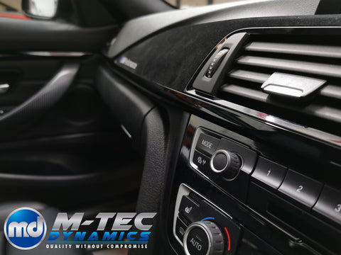 WRAPPING SERVICE - BMW F3X F8X CUSTOM INTERIOR TRIM SET - ALCANTARA / GLOSS BLACK / 4D CARBON