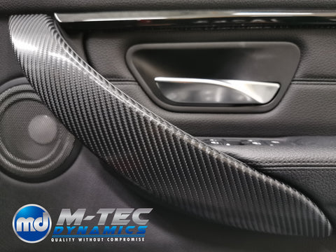 WRAPPING SERVICE - BMW F3X F8X CUSTOM INTERIOR TRIM SET - ALCANTARA / GLOSS BLACK / 4D CARBON