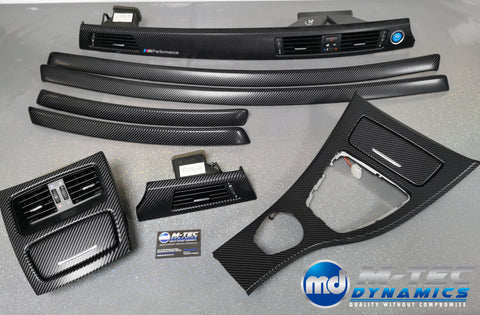 BMW E92 GLOSSY 4D BLACK CARBON INTERIOR TRIM SET CCC I-DRIVE