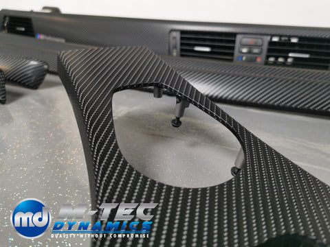 BMW E92 GLOSSY 4D BLACK CARBON INTERIOR TRIM SET CCC I-DRIVE