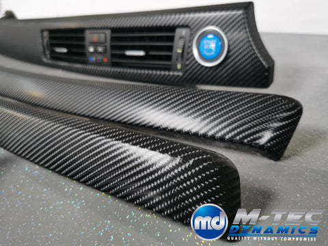 BMW E92 GLOSSY 4D BLACK CARBON INTERIOR TRIM SET CCC I-DRIVE