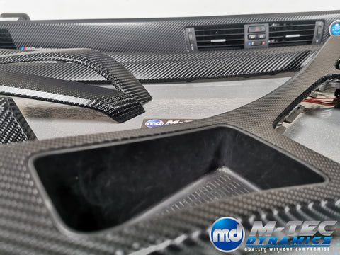 BMW E90 GLOSSY 4D BLACK CARBON INTERIOR TRIM SET