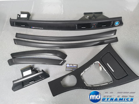 BMW E90 GLOSSY 4D BLACK CARBON  INTERIOR TRIM SET I-DRIVE CCC