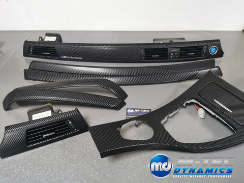 BMW E90 GLOSSY 4D BLACK CARBON  INTERIOR TRIM SET I-DRIVE CCC