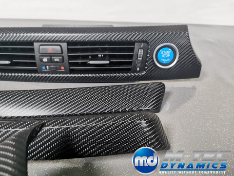 BMW E90 GLOSSY 4D BLACK CARBON INTERIOR TRIM SET