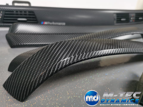 BMW E90 GLOSSY 4D BLACK CARBON INTERIOR TRIM SET