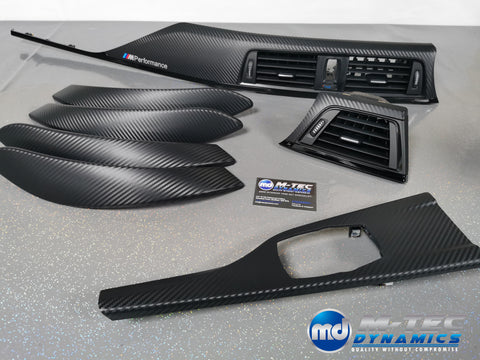 BMW F30 F31 F36 F82 INTERIOR TRIM SET - 3D CARBON / BLACK ACCENT