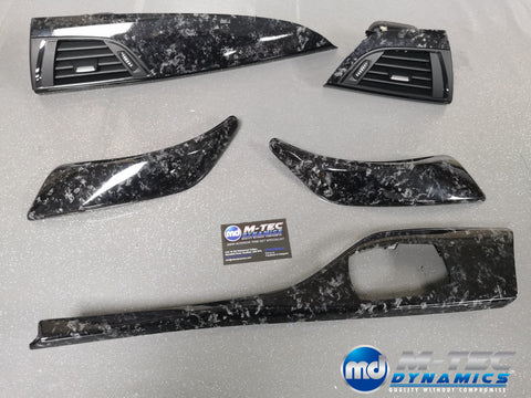 BMW F2X INTERIOR TRIM SET - GLOSS FORGED CARBON / GLOSS BLACK ACCENT (MTD-FC) F20 F21 F22