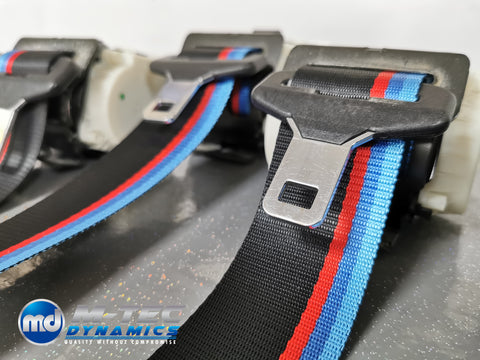 BMW E85 E86 Z4 CUSTOM WIDE STRIPE TRI-COLOUR FRONT SEAT BELT SET