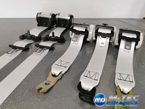 BMW E60 M5 WHITE FRONT & REAR FULL SEAT BELT SET