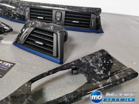 BMW F3X INTERIOR TRIM SET 3M FORGED CARBON / BLUE ACCENT (CUSTOM) F30 F31 F32 F33 F36