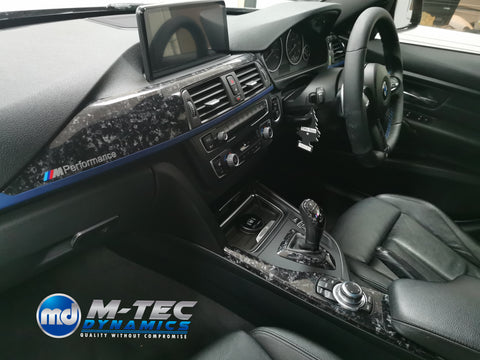 BMW F3X INTERIOR TRIM SET 3M FORGED CARBON / BLUE ACCENT (CUSTOM) F30 F31 F32 F33 F36