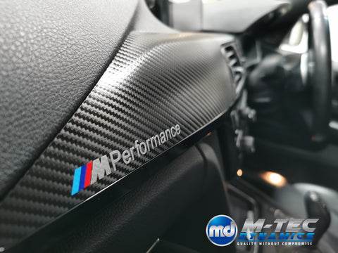 WRAPPING SERVICE - BMW F3X INTERIOR TRIM SET - DEEP TEXTURED GLOSSY CARBON / GLOSS BLACK ACCENT (MTD-TEX) - F30 F31 F32 F33 F36