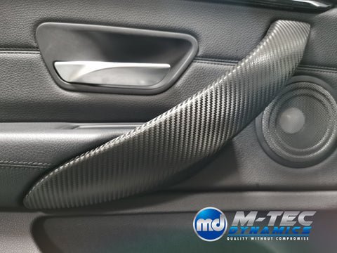 WRAPPING SERVICE - BMW F3X INTERIOR TRIM SET - DEEP TEXTURED GLOSSY CARBON / GLOSS BLACK ACCENT (MTD-TEX) - F30 F31 F32 F33 F36