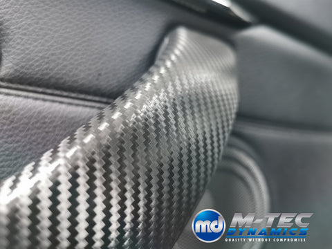 WRAPPING SERVICE - BMW F3X INTERIOR TRIM SET - DEEP TEXTURED GLOSSY CARBON / GLOSS BLACK ACCENT (MTD-TEX) - F30 F31 F32 F33 F36