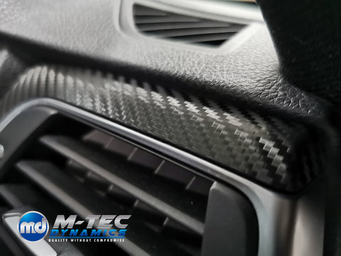 WRAPPING SERVICE - BMW F3X INTERIOR TRIM SET - DEEP TEXTURED GLOSSY CARBON / GLOSS BLACK ACCENT (MTD-TEX) - F30 F31 F32 F33 F36