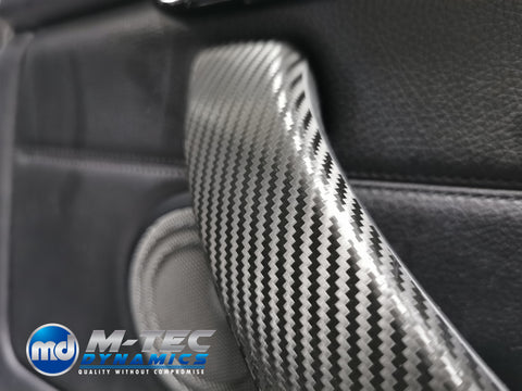 WRAPPING SERVICE - BMW F3X INTERIOR TRIM SET - DEEP TEXTURED GLOSSY CARBON / GLOSS BLACK ACCENT (MTD-TEX) - F30 F31 F32 F33 F36