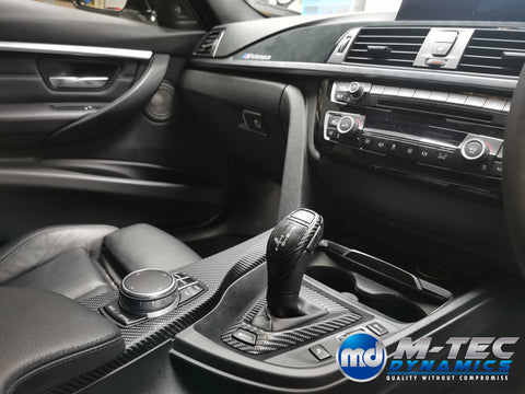 WRAPPING SERVICE - BMW F3X F8X CUSTOM INTERIOR TRIM SET - ALCANTARA / SILVER / 4D CARBON