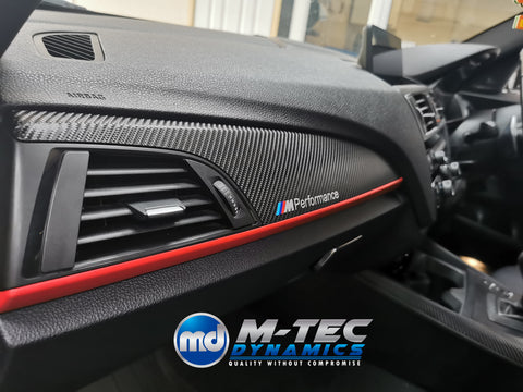 WRAPPING SERVICE - BMW F2X TRIM SET 4D CARBON / MATT RED ACCENT