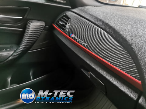 WRAPPING SERVICE - BMW F2X TRIM SET 4D CARBON / MATT RED ACCENT