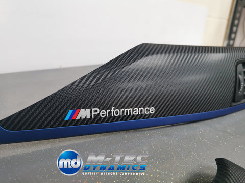 BMW F32 COUPE F82 M4 INTERIOR TRIM SET - 4D CARBON / BLUE ACCENT
