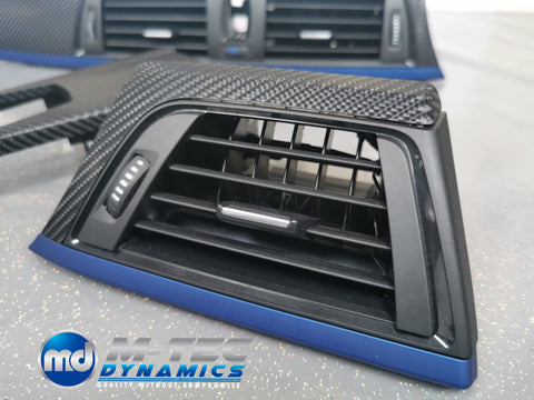 BMW F32 COUPE F82 M4 INTERIOR TRIM SET - 4D CARBON / BLUE ACCENT