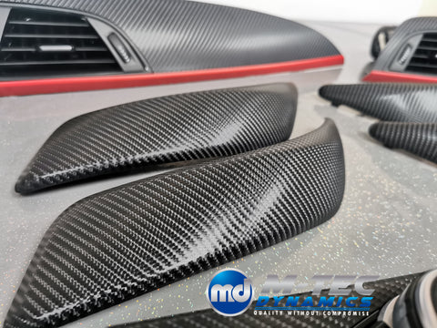 BMW F20 INTERIOR TRIM SET 4D CARBON / MATT RED ACCENT (CUSTOM)