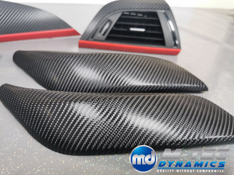 BMW F20 INTERIOR TRIM SET 4D CARBON / MATT RED ACCENT (CUSTOM)